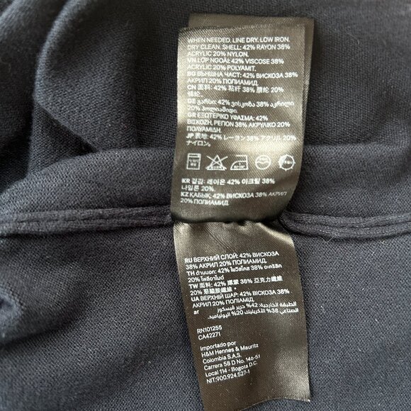 H&M Retro Navy Blue Sweater with Red & White Side Stripes – Small - Picture 9 of 9